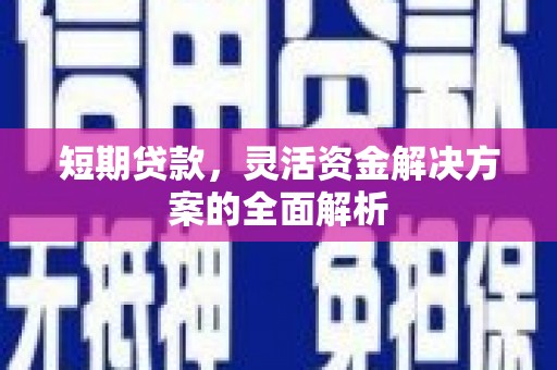 礼县短期贷款，灵活资金解决方案的全面解析